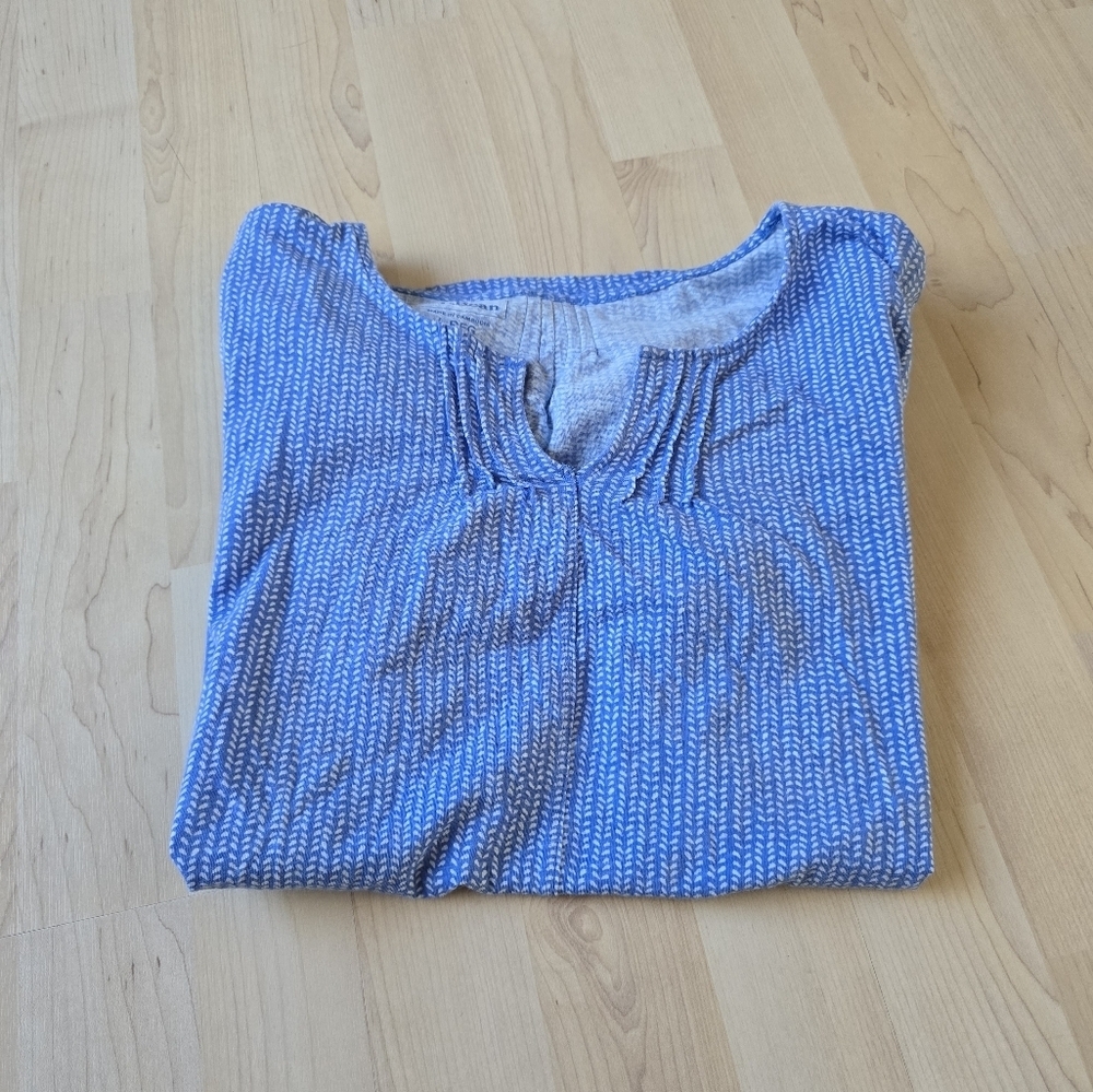 L.L.Bean Notched Short Sleeve 100% Organic Cotton Tee Size Large